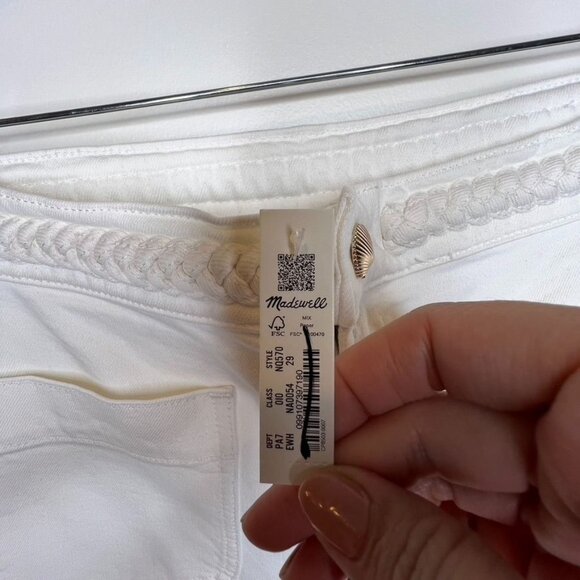 Madewell X Lisa Says Gah The perfect Wide Leg Crop Jeans Eyelet White 29 NWT - Picture 7 of 11